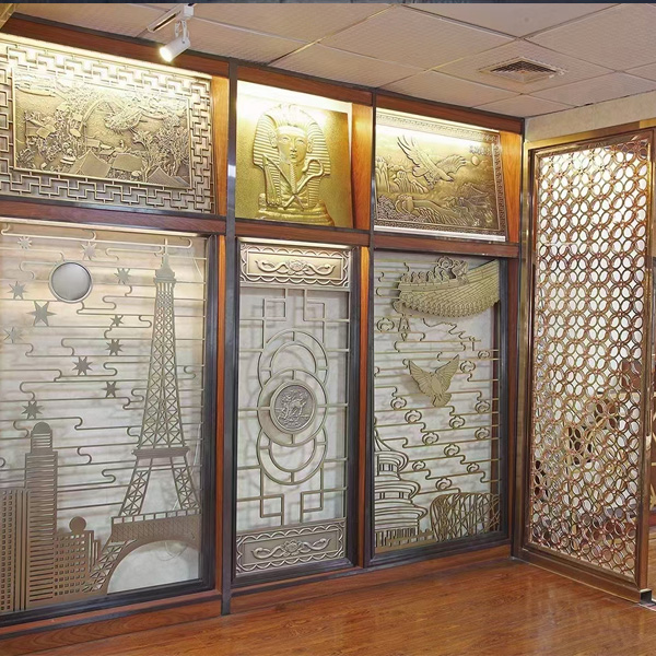 高端輕奢鋁雕隔斷屏風(fēng)壁畫(huà)(圖1)