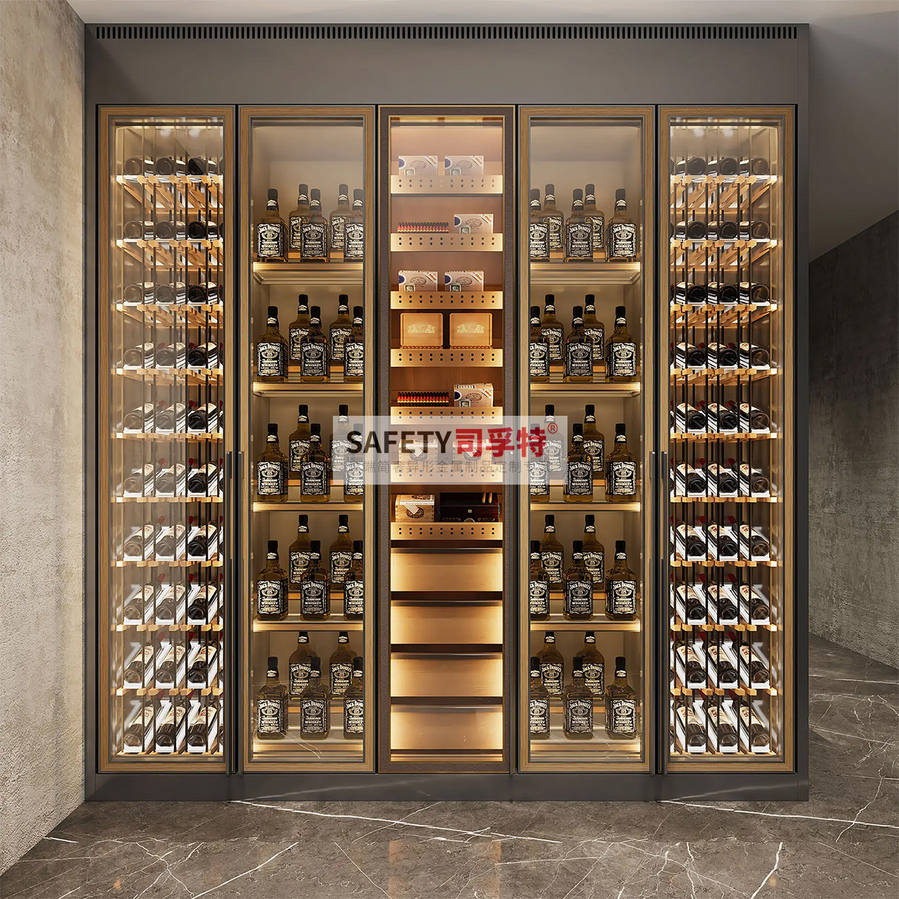 不銹鋼酒柜款式多樣，美觀時尚，經(jīng)久耐用(圖1)